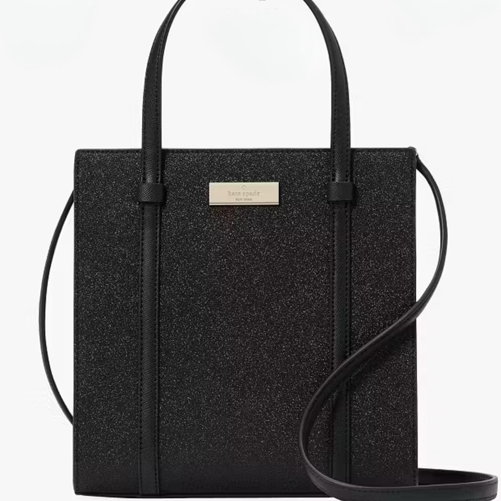 Kate Spade Black KENZIE LIMITED EDITION GLITTER TOTE New with Tag!!!!!